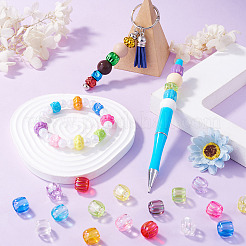 100Pcs UV Plating Transparent Acrylic European Beads&nbsp;TACR-TA0001-93B