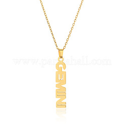 304 Stainless Steel Word Constellation Pendant Necklaces&nbsp;FS-WGAAB2A-01