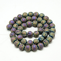 Electroplate Natural Lava Rock Beads Strands&nbsp;X-G-T058-03E