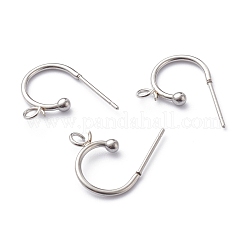 Non-Tarnish 304 Stainless Steel Half Hoop Earrings&nbsp;STAS-Z028-B02-P