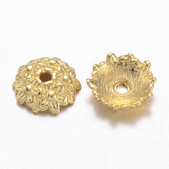 Tibetan Style Bead Caps&nbsp;TIBEB-LF1650Y-G-FF