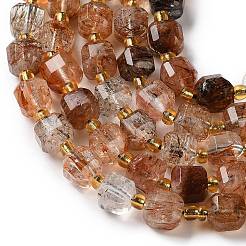 Natural Black Gold Rutilated Quartz Beads Strands&nbsp;GG-CBABD99-03A