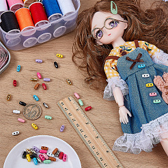 48Pcs 12 Colors 2-hole Alloy Horn Buttons&nbsp;FIND-FG0004-87