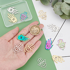 12Pcs 6 Style Ion Plating(IP) 201 Stainless Steel Pendants&nbsp;STAS-DC0004-21