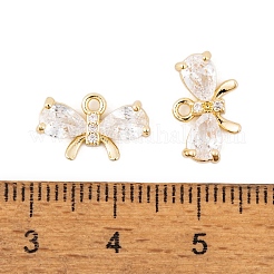Brass Micro Pave Clear Cubic Zirconia Charms&nbsp;LS-KK-L212-15G