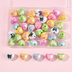 40Pcs UV Plated Acrylic Beads&nbsp;PACR-FS0001-08