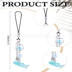 1Pc Shark Resin Bead Mobile Straps for Women&nbsp;AJEW-LP0006-18B
