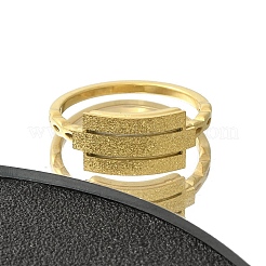 Textured Rectangle 304 Stainless Steel Finger Ring for Women&nbsp;RJEW-L126-05B-05G