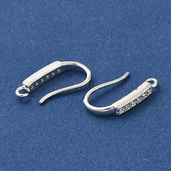 Rack Plating Brass Micro Pave Clear Cubic Zirconia Earring Hooks&nbsp;KK-A231-07S