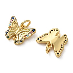 Brass Micro Pave Cubic Zirconia Pendants&nbsp;KK-D221-15G
