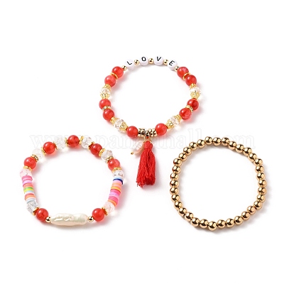Multi-layered Stretch Beaded Bracelets Sets&nbsp;BJEW-JB05756-01-1