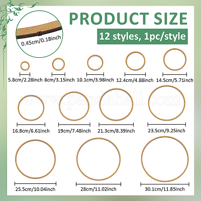 12Pcs MDF Sheets Rings&nbsp;AJEW-WH0816-273-1
