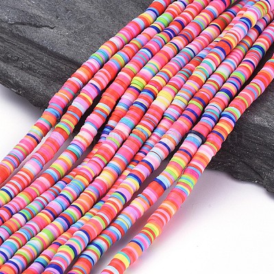 Wholesale Flat Round Handmade Polymer Clay Beads