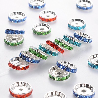 Brass Rhinestone Spacer Beads&nbsp;RSB042NF-1