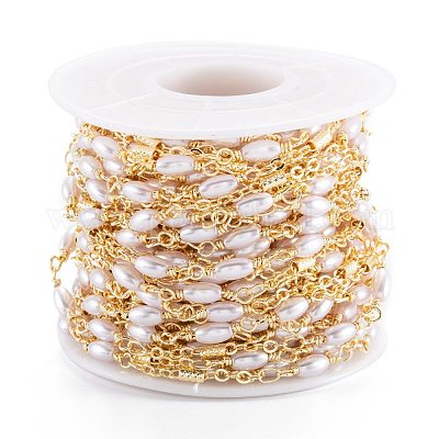 Handmade CCB Plastic Imitation Pearl Beaded Chains&nbsp;CHC-M021-29LG-1