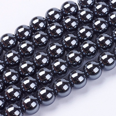 Non-Magnetic Synthetic Hematite Beads Strands&nbsp;X-G-H1623-8mm-2-1