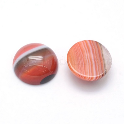 Natural Red Banded Agate Cabochons&nbsp;G-P393-R40-10MM-1