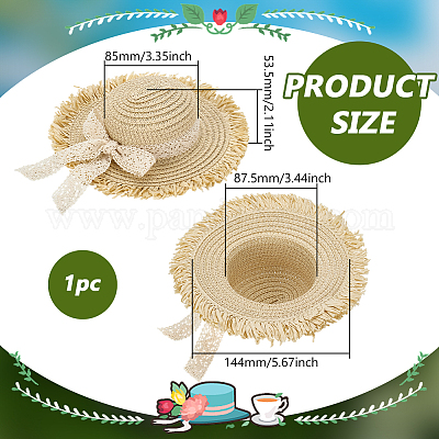 Straw Hat for Dolls&nbsp;DOLL-WH0002-42A-1