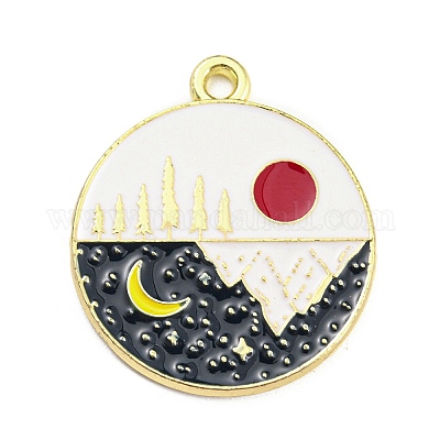Alloy Enamel Pendants&nbsp;ENAM-M217-03D-G-1