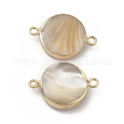 Natural Trochid Shell Connector Charms&nbsp;PEAR-P004-54KCG-1