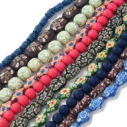 Handmade Polymer Clay Beads Strands CLAY-G107-01-1