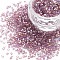 Glass Bugle Beads, Transparent Colours Rainbow, Plum, 2.5~3x2mm, Hole: 0.9mm, about 15000pcs/pound