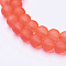 Baking Paint Transparent Glass Bead Strands, Frosted, Round, Orange Red, 8mm, Hole: 1~1.6mm, about 99pcs/strand, 31.4 inch