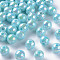 Opaque Acrylic Beads, AB Color Plated, Round, Sky Blue, 8x7mm, Hole: 2mm, about 1745pcs/500g