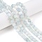 Dyed Natural White Jade Beads Strands, Two Tone, Round, Light Blue, 8x8mm, Hole: 0.9mm, about 47~48pcs/strand, 15.16~15.72''(38.5~39.3cm)