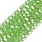 Transparent Glass Beads, 32 Facets, AB Color Plated, Round, Light Green, 6x5.5mm, Hole: 1.2mm, about 91pcs/strand, 19.29''(49cm)