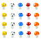 20Pcs 5 Colors Mushroom Handmade Lampwork Beads Strands, Mixed Color, 12.5~14x10~11mm, Hole: 1.2~1.5mm, 4pcs/color