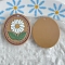 Oval Acrylic Pendants, Flower, Camel, 42x38mm
