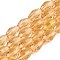 Transparent Glass Beads Strands, Faceted, Oval, Goldenrod, 8x5.5mm, Hole: 1mm, about 68~70pcs/strand, 20.07~20.86 inch(51~53cm)
