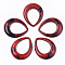 Acrylic Pendants, Imitation Gemstone Style, Teardrop, Red, 53x43.5x8mm, Hole: 26x36mm, about 73pcs/500g