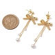 Brass Bowknot Dangle Stud Earrings&nbsp;EJEW-TA00402-2