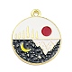 Alloy Enamel Pendants&nbsp;ENAM-M217-03D-G-1