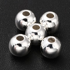Brass Beads, Cadmium Free & Lead Free, Long-Lasting Plated, Round, 4mm, Hole: 1.2mm