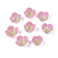 Plastic Beads, Flower, Pink, 12~13.5x12~13x8mm, Hole: 1.2mm