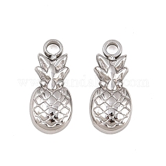 304 Stainless Steel Charms, Pineapple, Stainless Steel Color, 12x5x2mm, Hole: 1.4mm
