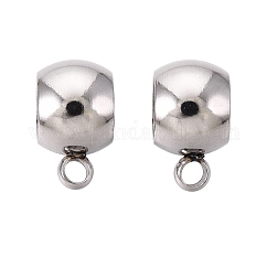 201 Stainless Steel Tube Bails, Loop Bails, Rondelle, Stainless Steel Color, 8.5x6.5x5mm, Hole: 1.6mm, Inner Diameter: 4mm