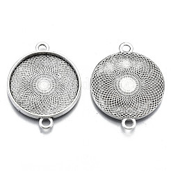 Tibetan Style Alloy Cabochon Connectors Settings&nbsp;TIBE-S322-009AS-RS