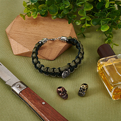 3Pcs 3 Colors Skull Brass Beads&nbsp;KK-FG0001-22