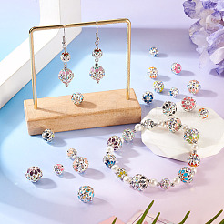 24Pcs 3 Styles Round Brass Rhinestone Beads&nbsp;KK-TA0003-25