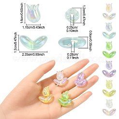 20Pcs 2 Styles UV Plating Transparent Acrylic Beads&nbsp;SACR-YW0001-72A