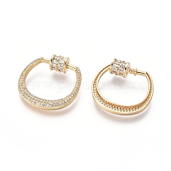 Brass Micro Pave Cubic Zirconia Screw Carabiner Lock Charms&nbsp;ZIRC-I031-22G