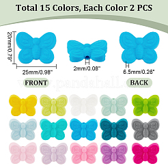 30Pcs 15 Colors Food Grade Eco-Friendly Silicone Focal Beads&nbsp;SIL-PH0001-14