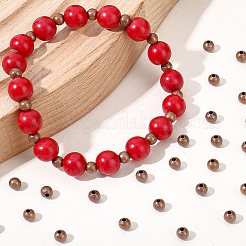 600Pcs Brass Smooth Round Beads&nbsp;KK-PA0001-17