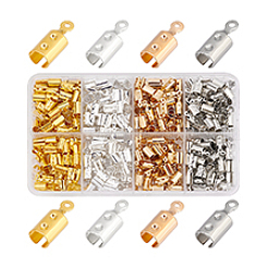400Pcs 4 Colors Iron Folding Crimp Ends&nbsp;IFIN-PH0002-27