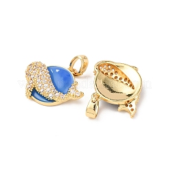 Brass Micro Pave Cubic Zirconia & Enamel Pendants&nbsp;KK-F917-02G