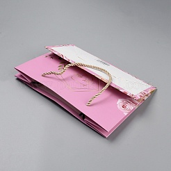 4Pcs 4 Colors Flower Print Paper Handbags&nbsp;ABAG-WH0045-15